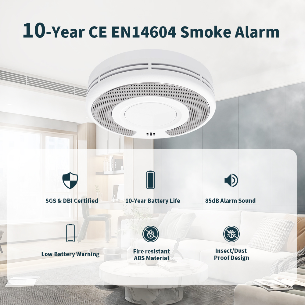 Smoke Detector Interconnected - Alarme de fumaça autônomo, detector de