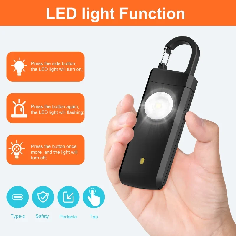 Lanterna led de autodefesa, ch - Personal Alarm Keychain avaliação e preço